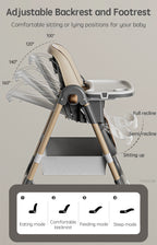 Chaise Haute Évolutive & Élégante pour Bébé