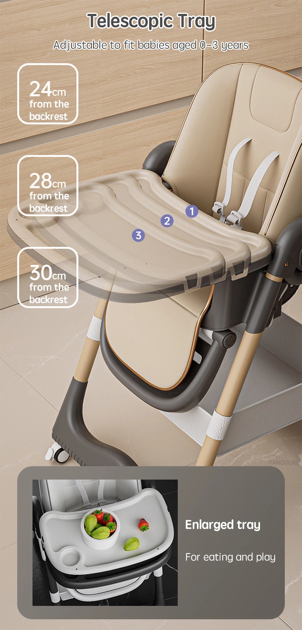 Chaise Haute Évolutive & Élégante pour Bébé